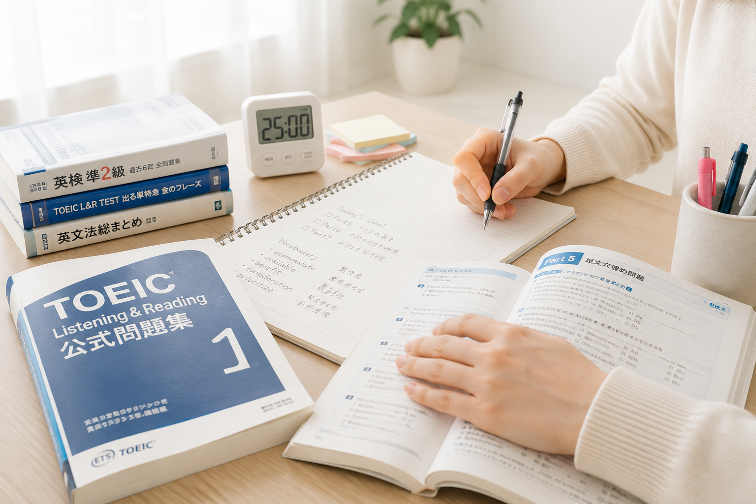 英語資格試験の学習に取り組む受講生