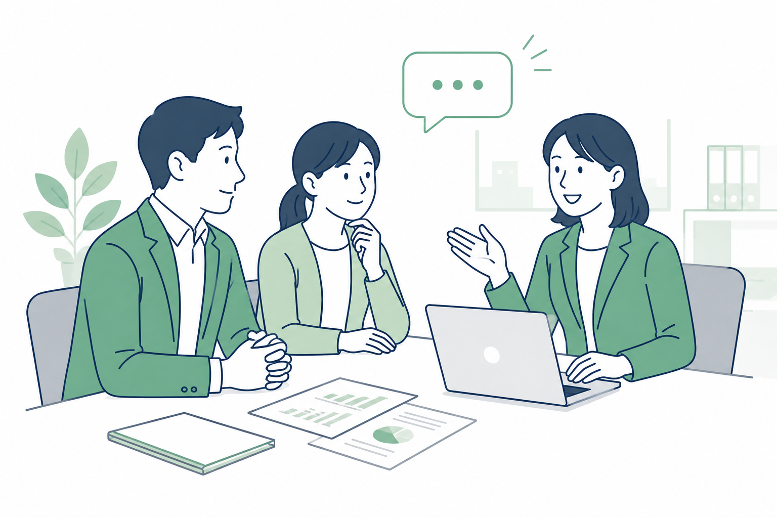 学校や企業の担当者から導入目的や課題をヒアリングする様子