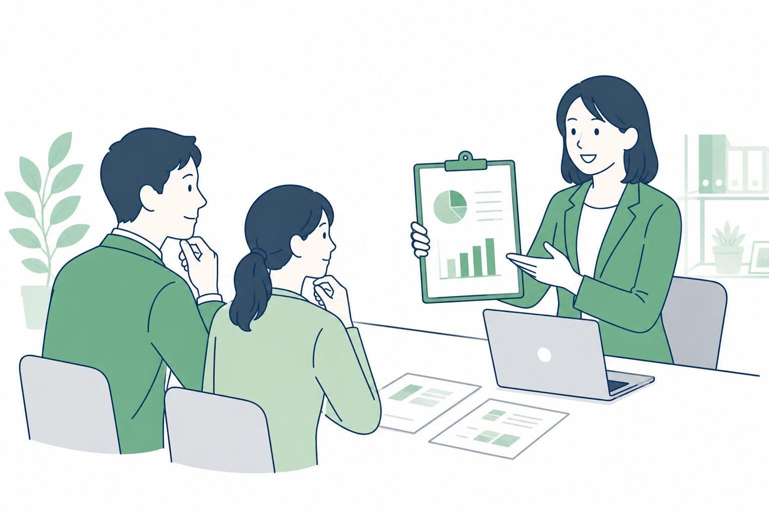 学校や企業の目的に合わせた英語教育プランを提案する様子