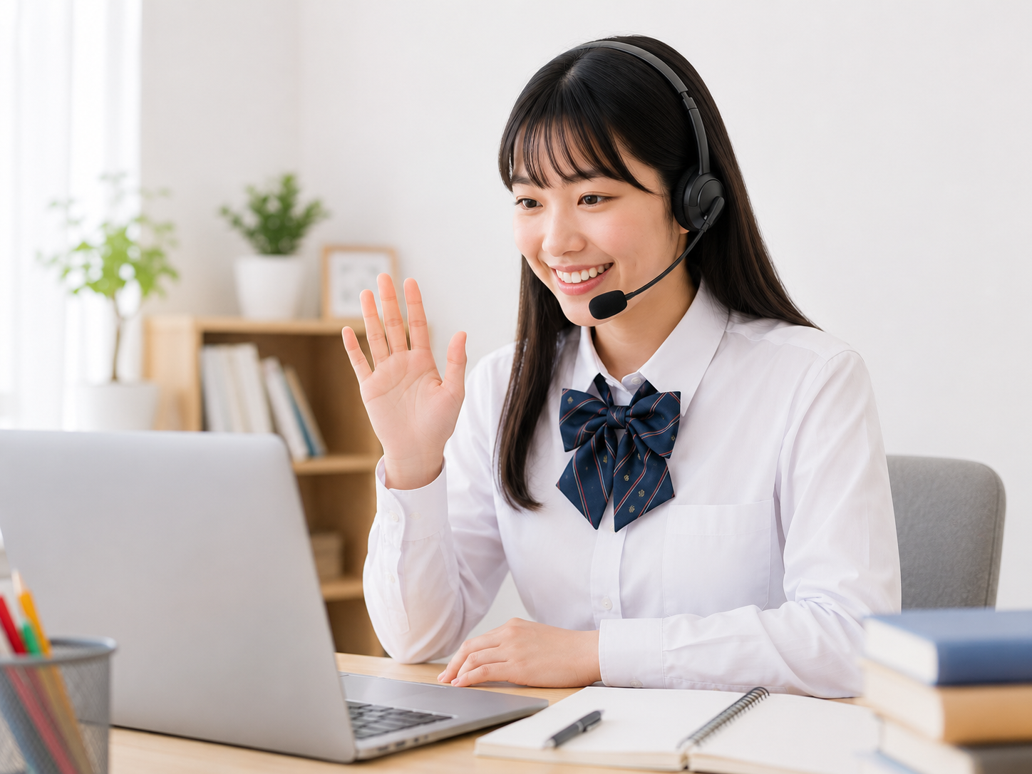 オンライン英会話で学ぶ生徒
